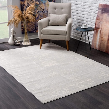 Palacedesigns Modern Gray Distressed Area Rug - Gray - 5' x 8' PA3097168